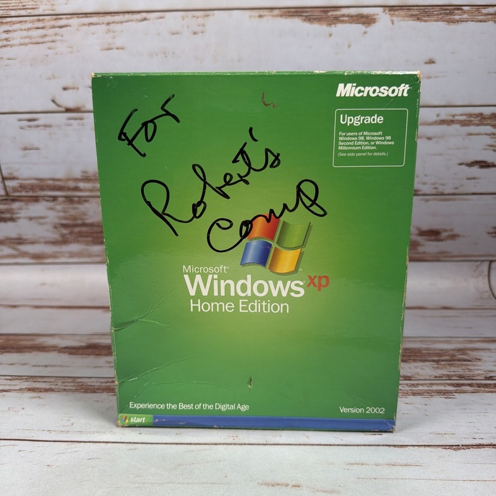 Microsoft Windows XP Home Edition Upgrade 2002 CD-ROM w/ COA Product Key Code